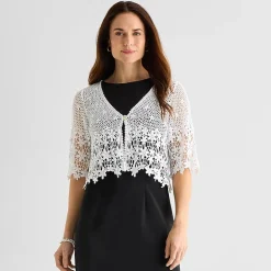 Rabbit Rabbit Rabbit Design Womens V Neck Elbow Sleeve Floral Shrug