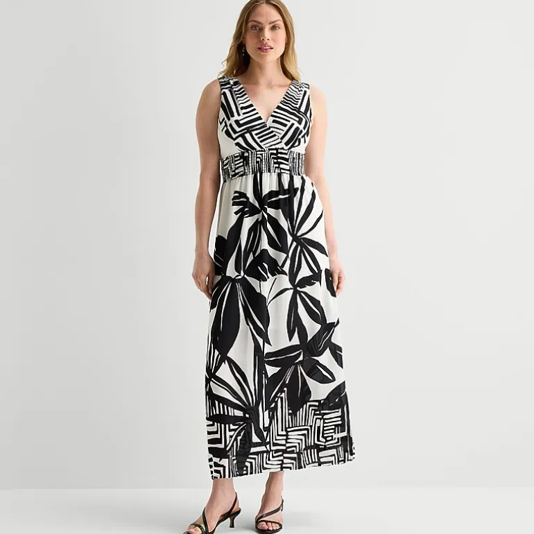Rabbit Rabbit Rabbit Design Womens V Neck Sleeveless Maxi Dress