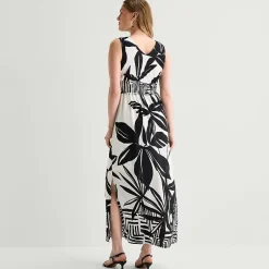Rabbit Rabbit Rabbit Design Womens V Neck Sleeveless Maxi Dress