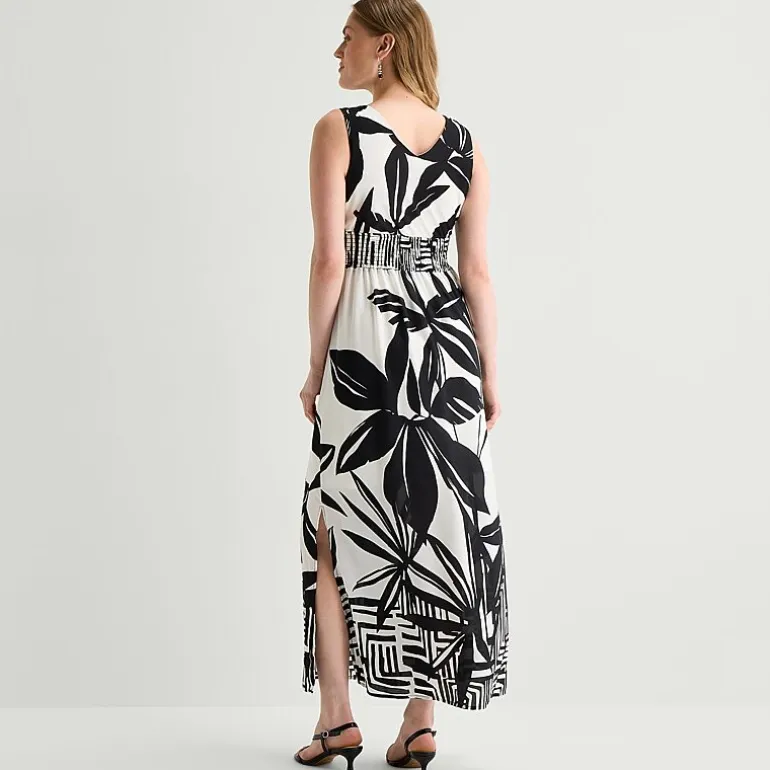 Rabbit Rabbit Rabbit Design Womens V Neck Sleeveless Maxi Dress