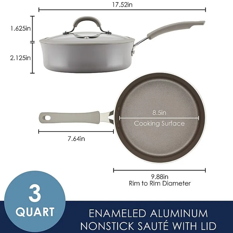 Rachael Ray Cook + Create 3-qt. Non-Stick Saute Pan