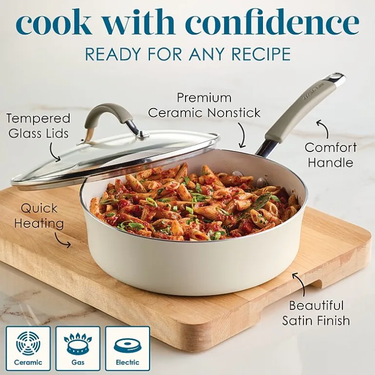 Rachael Ray Cucina Ceramic Non-Stick 3-qt. Saute Pan