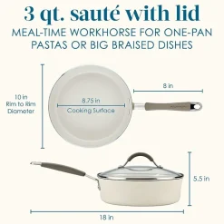 Rachael Ray Cucina Ceramic Non-Stick 3-qt. Saute Pan