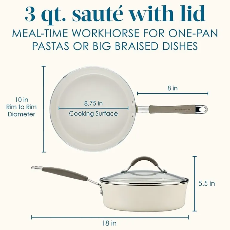 Rachael Ray Cucina Ceramic Non-Stick 3-qt. Saute Pan