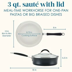 Rachael Ray Cucina Ceramic Non-Stick 3-qt. Saute Pan