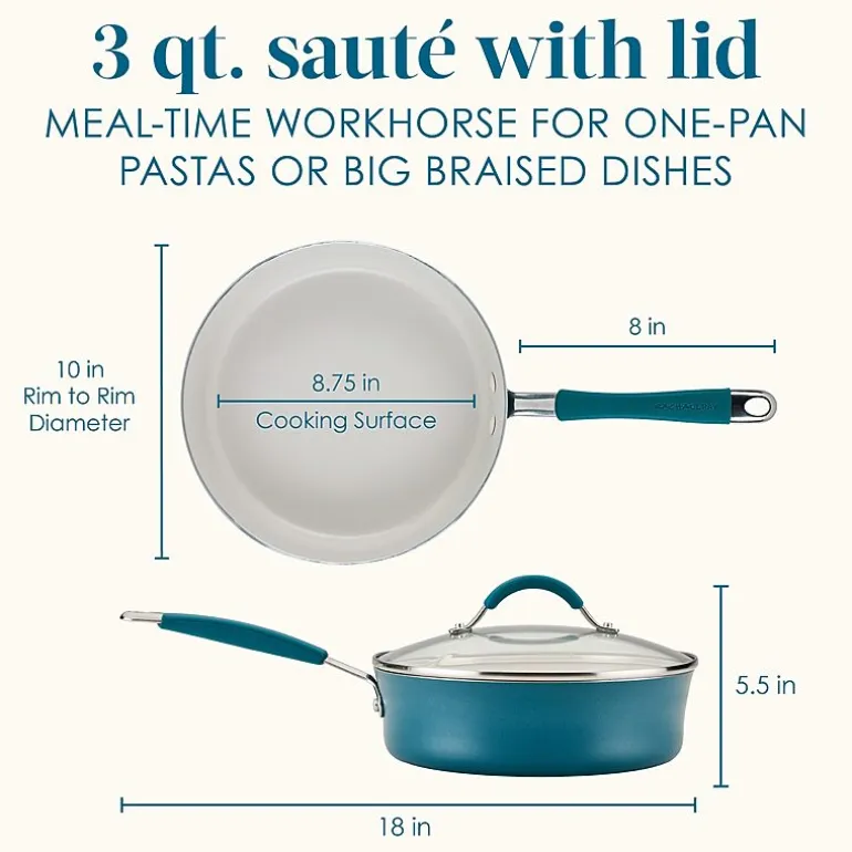 Rachael Ray Cucina Ceramic Non-Stick 3-qt. Saute Pan
