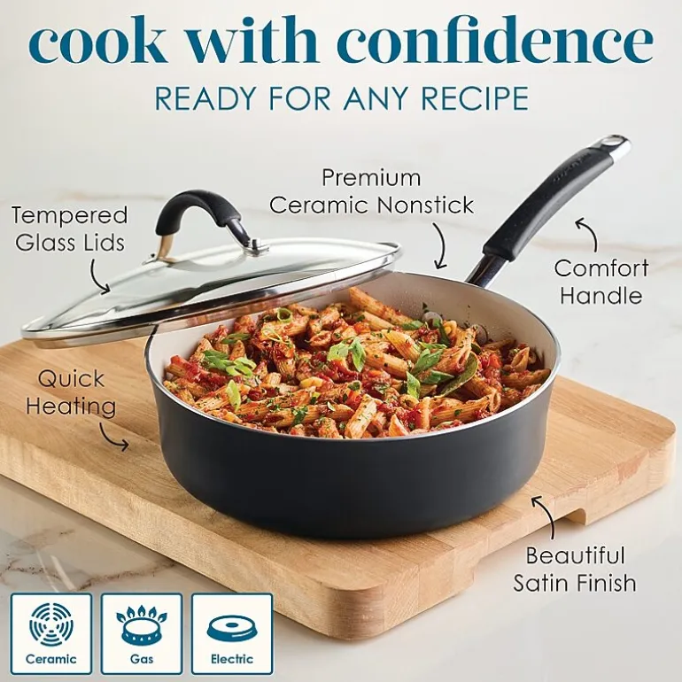 Rachael Ray Cucina Ceramic Non-Stick 3-qt. Saute Pan