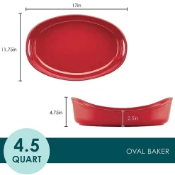 Rachael Ray Stoneware Bubble and Brown 4.5-qt. Oval Baker