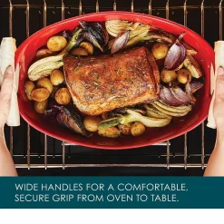 Rachael Ray Stoneware Bubble and Brown 4.5-qt. Oval Baker