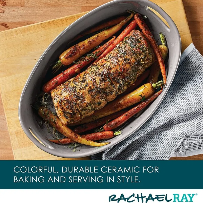 Rachael Ray Stoneware Bubble and Brown 4.5-qt. Oval Baker