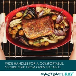 Rachael Ray Stoneware Bubble and Brown 4.5-qt. Oval Baker