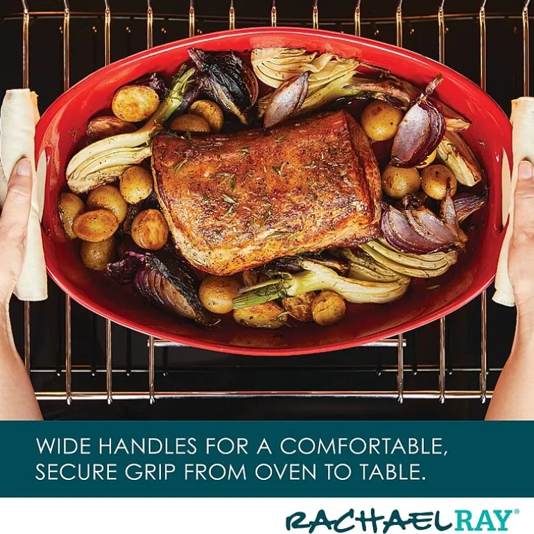 Rachael Ray Stoneware Bubble and Brown 4.5-qt. Oval Baker
