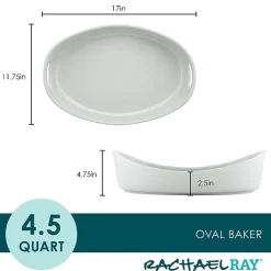 Rachael Ray Stoneware Bubble and Brown 4.5-qt. Oval Baker