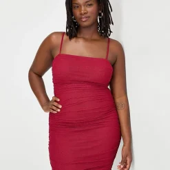 Radiante Couture Womens Juniors Plus Straight Neck Sleeveless Bodycon Dress