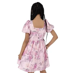 Rare Editions Big Kid Girls Short Sleeve Puffed A-Line Dress