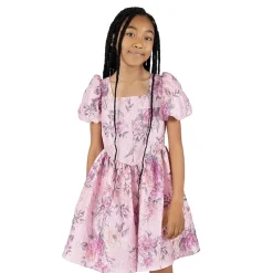 Rare Editions Big Kid Girls Short Sleeve Puffed A-Line Dress