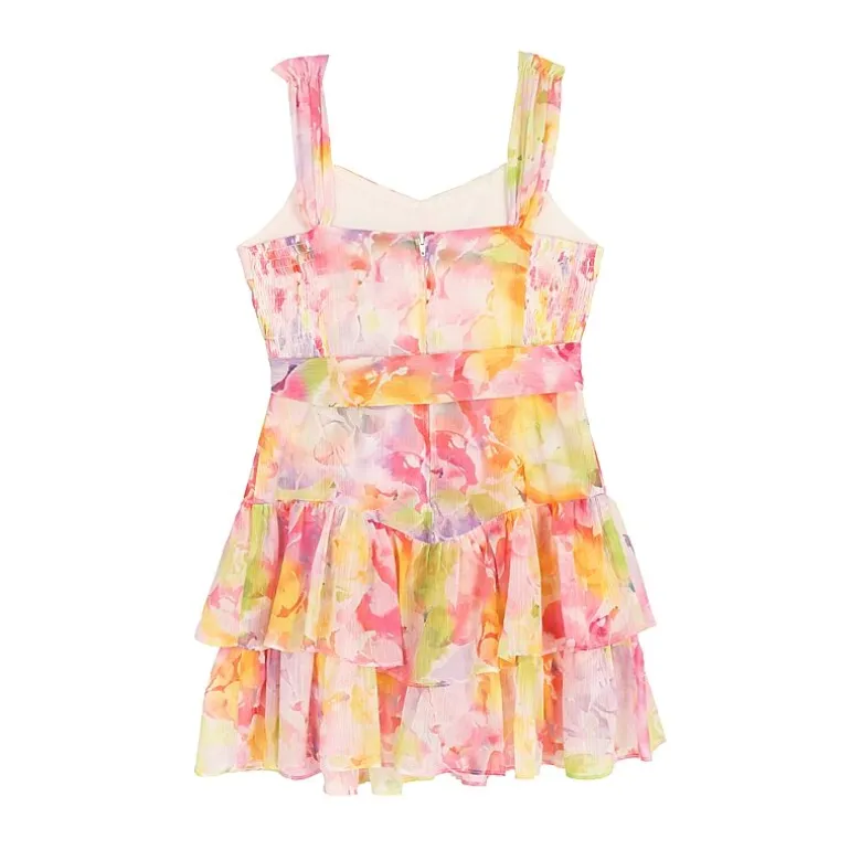 Rare Editions Big Kid Girls Sleeveless Floral Romper