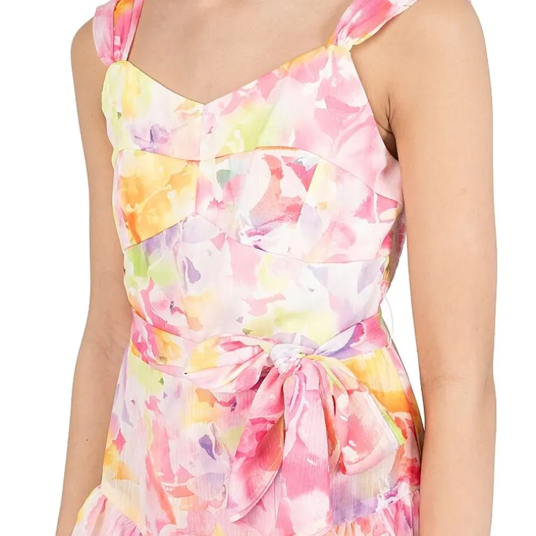 Rare Editions Big Kid Girls Sleeveless Floral Romper