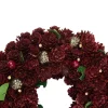 Red and Gold Pine Cone and Ornament Artificial Christmas Wreath  9.5-Inch  Unlit