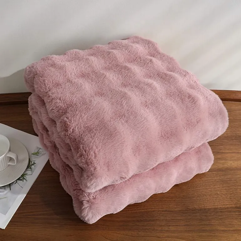 Regal Home Bubble Faux Fur 50x70 Washable Midweight Throw