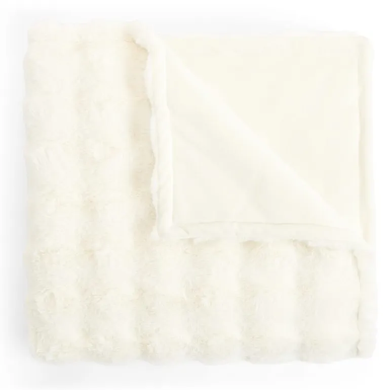 Regal Home Bubble Faux Fur 50x70 Washable Midweight Throw