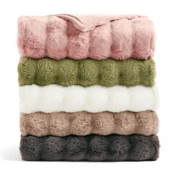 Regal Home Bubble Faux Fur 50x70 Washable Midweight Throw