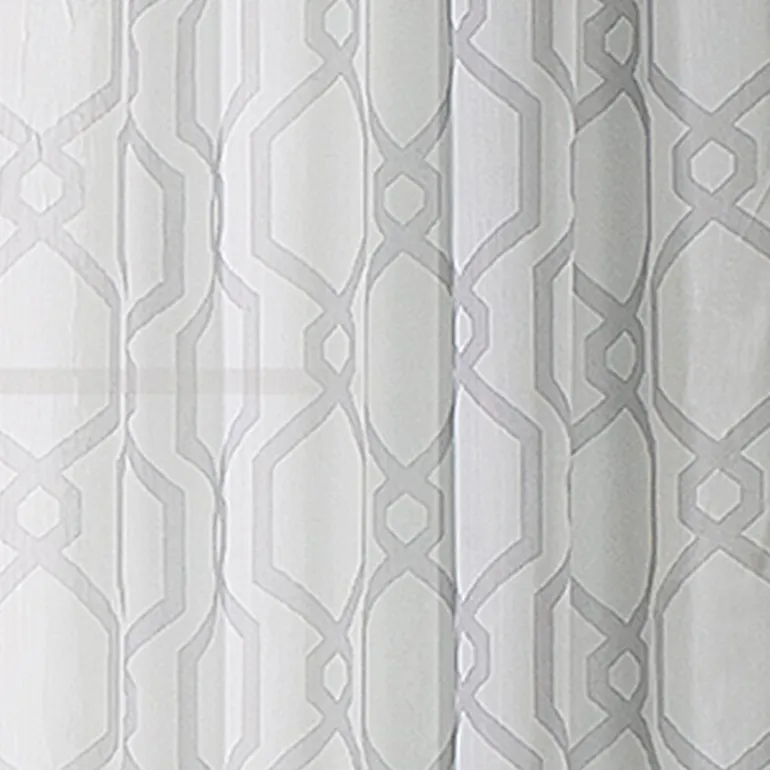 Regal Home Crushed Voile Geo Print Grommet Top Sheer Single Curtain Panel