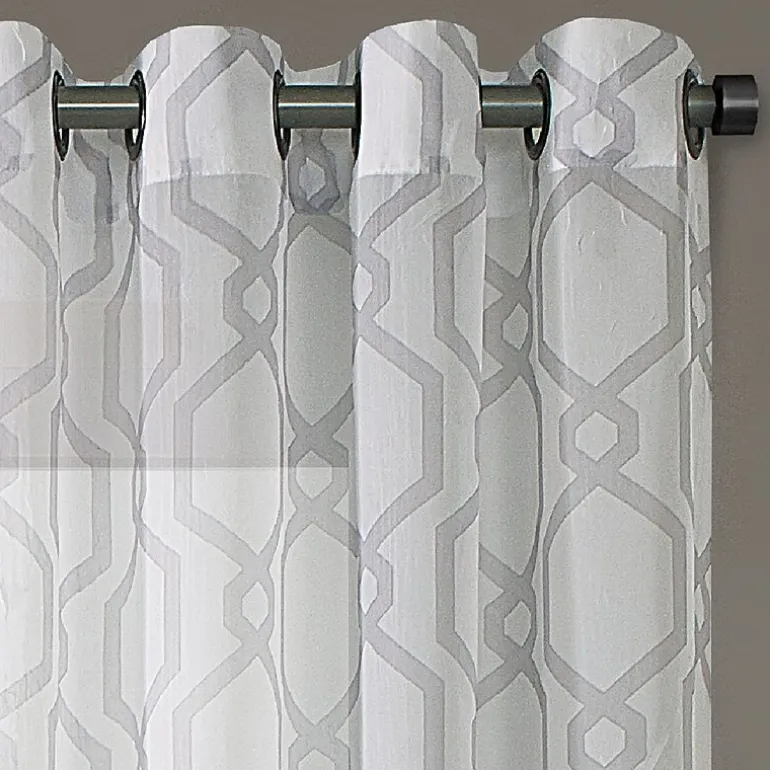 Regal Home Crushed Voile Geo Print Grommet Top Sheer Single Curtain Panel