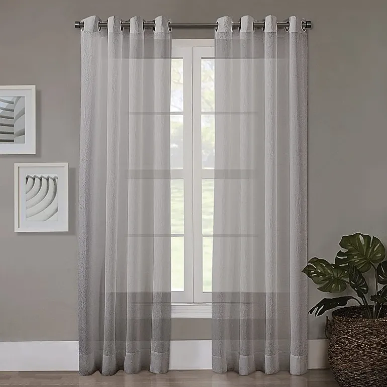 Regal Home Crushed Voile Solid Grommet Top Sheer Single Curtain Panel