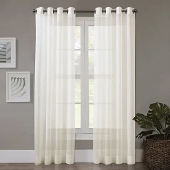 Regal Home Crushed Voile Solid Grommet Top Sheer Single Curtain Panel