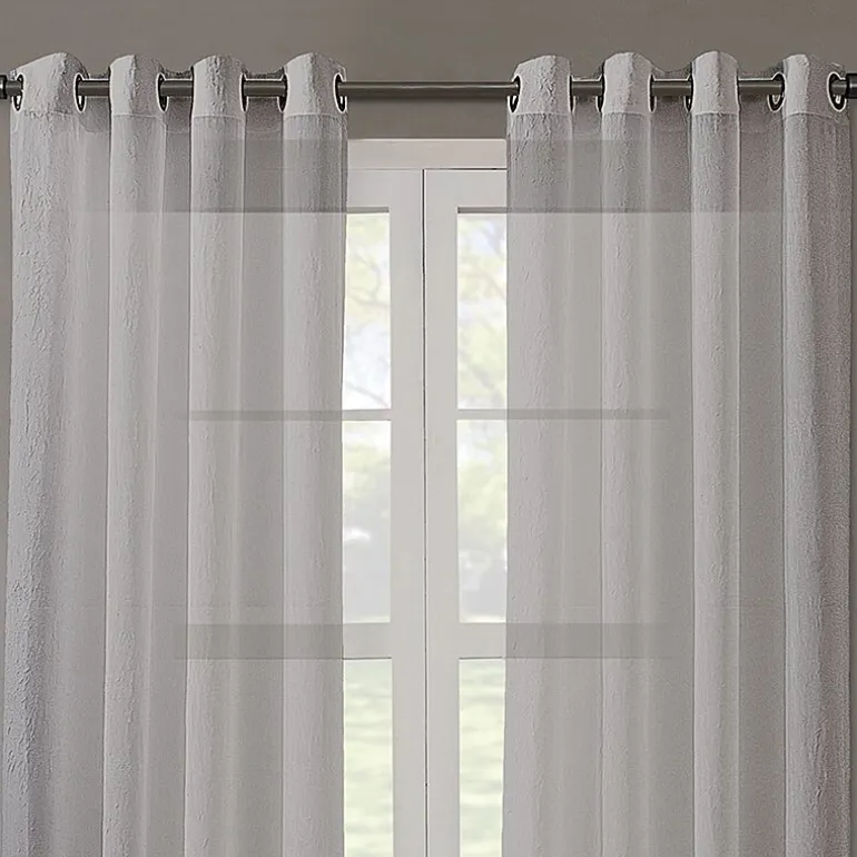 Regal Home Crushed Voile Solid Grommet Top Sheer Single Curtain Panel