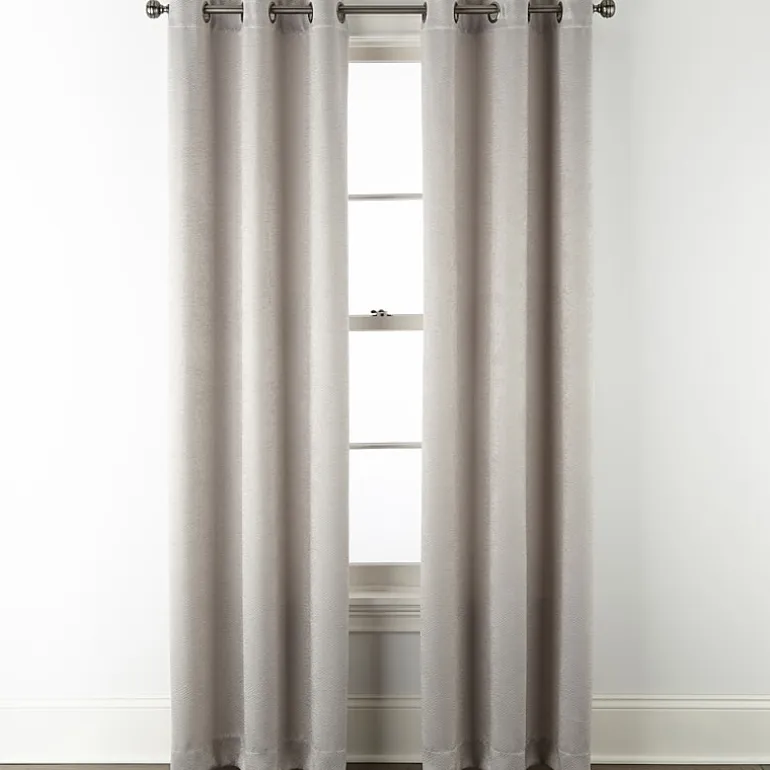 Regal Home Delaney Diamond Grommet Top Embossed Blackout Set of 2 Curtain Panel