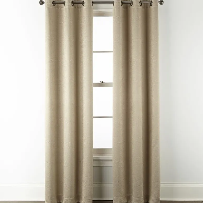 Regal Home Delaney Diamond Grommet Top Embossed Blackout Set of 2 Curtain Panel