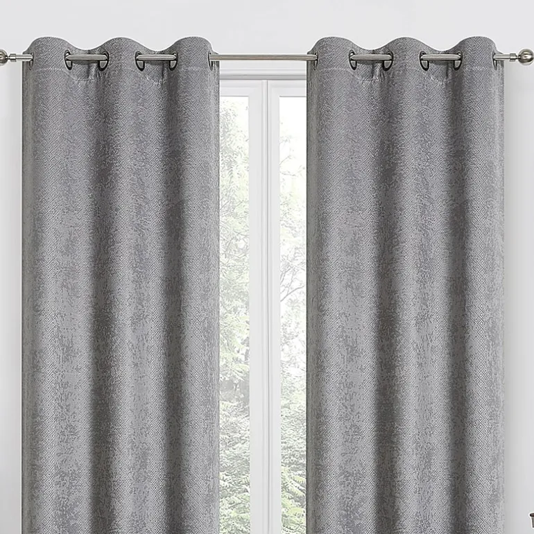Regal Home Diamond Embossed Grommet Top Energy Saving Blackout Set of 2 Curtain Panel