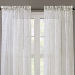 Regal Home Embroidered Voile Rod Pocket Embroidered Sheer Single Curtain Panel