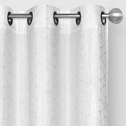Regal Home Geo Cube Jacquard Grommet Top Light-Filtering Set of 2 Curtain Panel