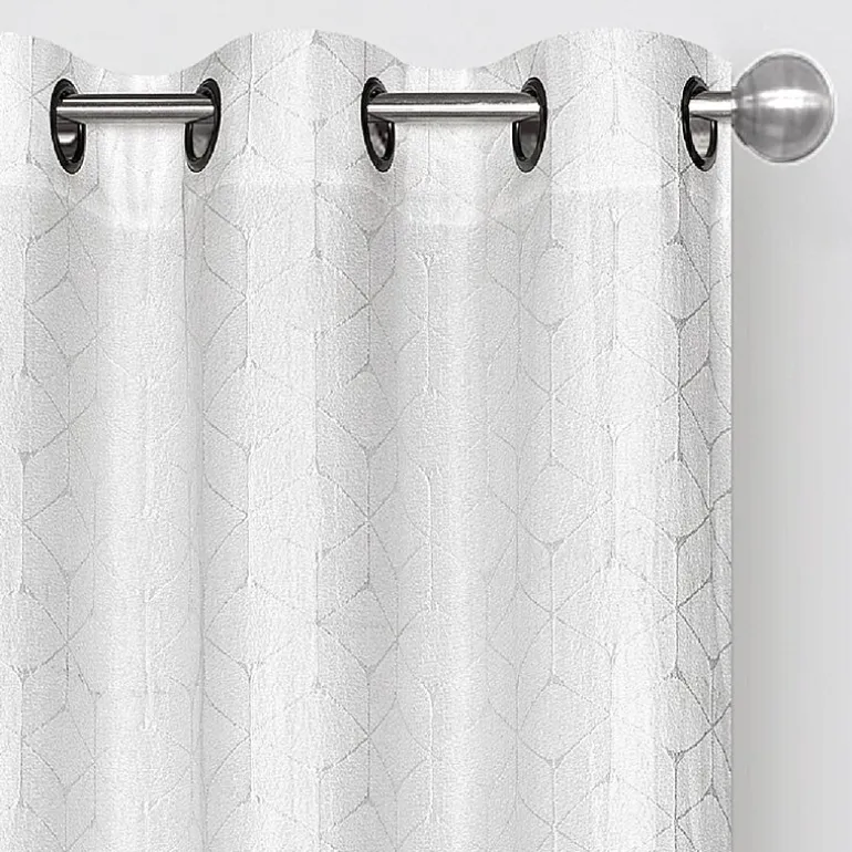 Regal Home Geo Cube Jacquard Grommet Top Light-Filtering Set of 2 Curtain Panel