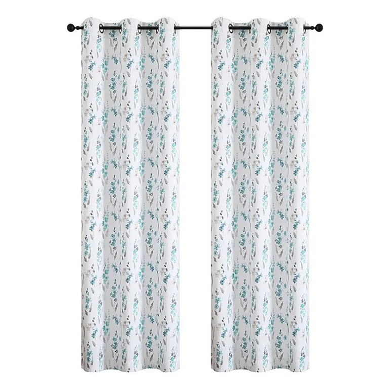 Regal Home Isla Printed Grommet Top Energy Saving Blackout Set of 2 Curtain Panel