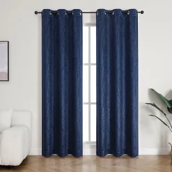 Regal Home Joelle Embossed Grommet Top Energy Saving Blackout Set of 2 Curtain Panel
