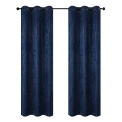 Regal Home Joelle Embossed Grommet Top Energy Saving Blackout Set of 2 Curtain Panel