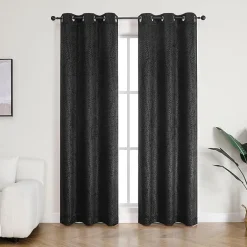 Regal Home Joelle Embossed Grommet Top Energy Saving Blackout Set of 2 Curtain Panel