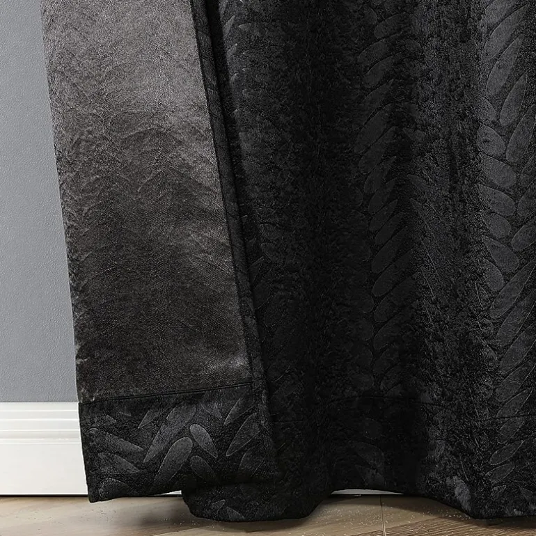 Regal Home Joelle Embossed Grommet Top Energy Saving Blackout Set of 2 Curtain Panel