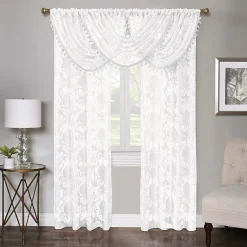 Regal Home Lombardi Floral Rod Pocket Sheer Single Curtain Panel