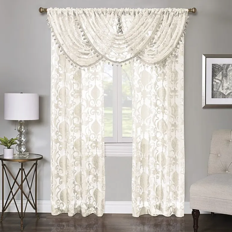 Regal Home Lombardi Floral Rod Pocket Sheer Single Curtain Panel