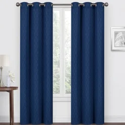 Regal Home Mackenna Jacquard Grommet Top Light-Filtering Set of 2 Curtain Panel