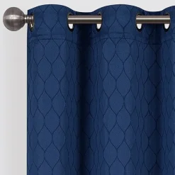 Regal Home Mackenna Jacquard Grommet Top Light-Filtering Set of 2 Curtain Panel