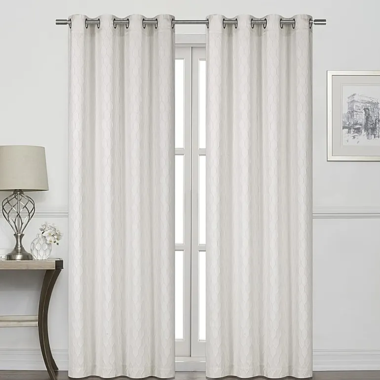 Regal Home Mackenna Jacquard Grommet Top Light-Filtering Set of 2 Curtain Panel