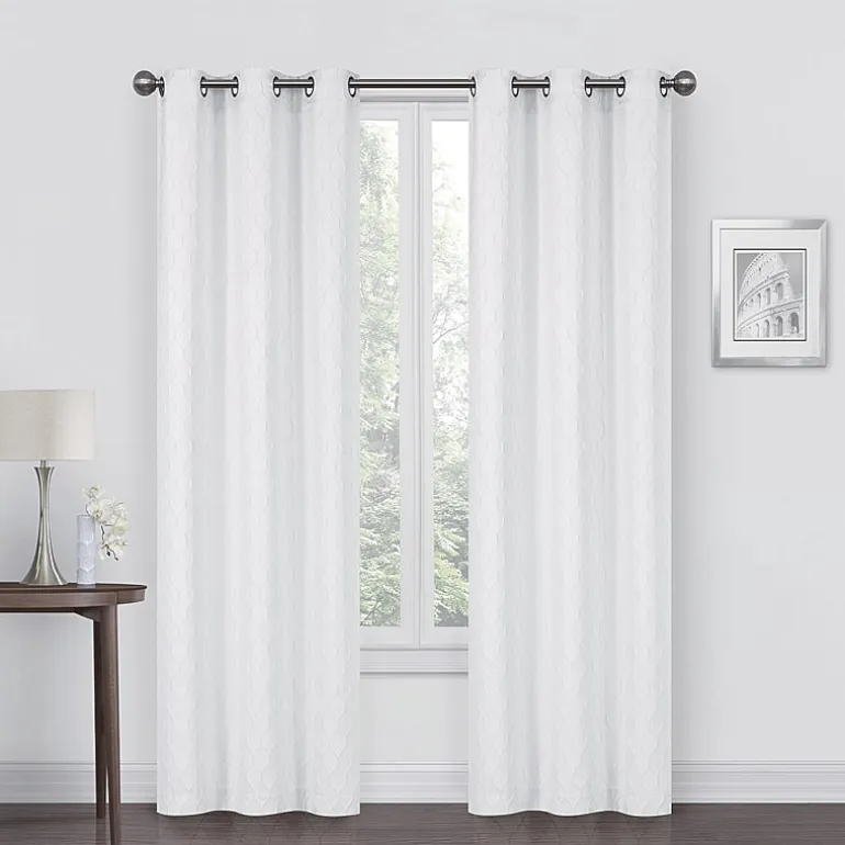 Regal Home Mackenna Jacquard Grommet Top Light-Filtering Set of 2 Curtain Panel
