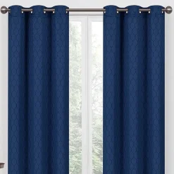 Regal Home Mackenna Jacquard Grommet Top Light-Filtering Set of 2 Curtain Panel