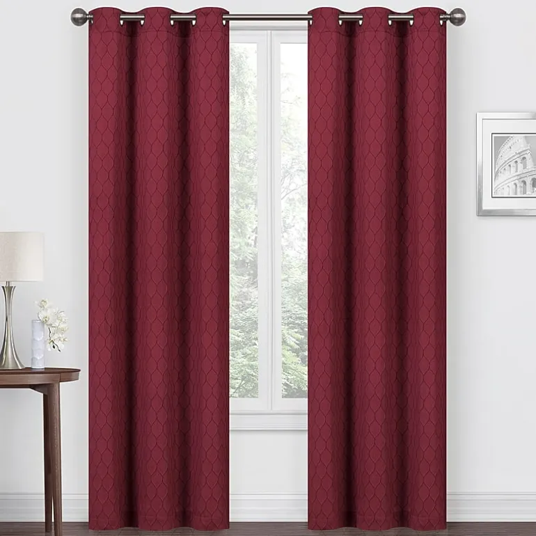 Regal Home Mackenna Jacquard Grommet Top Light-Filtering Set of 2 Curtain Panel